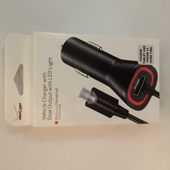 Verizon Micro USB Car Charger with dual output and LED Light NIP SEALED - Picture 10 of 10